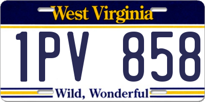 WV license plate 1PV858