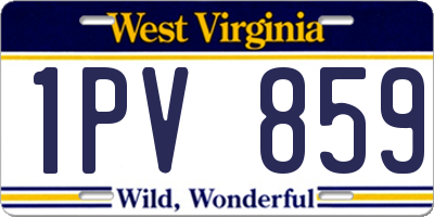 WV license plate 1PV859