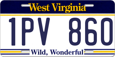 WV license plate 1PV860