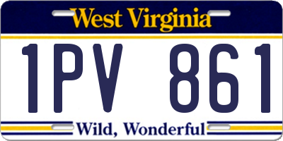 WV license plate 1PV861