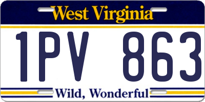WV license plate 1PV863