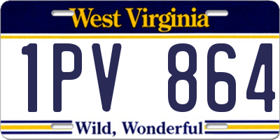 WV license plate 1PV864