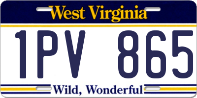 WV license plate 1PV865