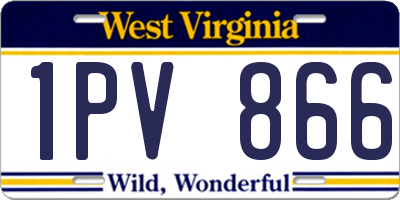 WV license plate 1PV866
