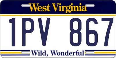 WV license plate 1PV867