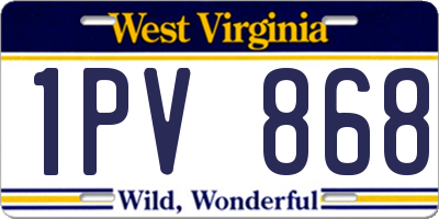 WV license plate 1PV868