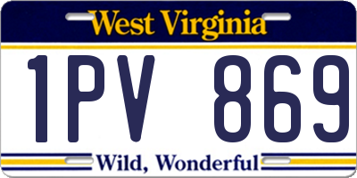 WV license plate 1PV869