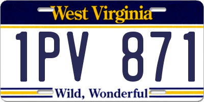 WV license plate 1PV871