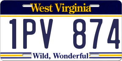 WV license plate 1PV874