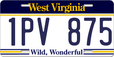 WV license plate 1PV875
