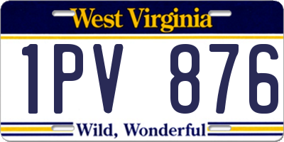 WV license plate 1PV876