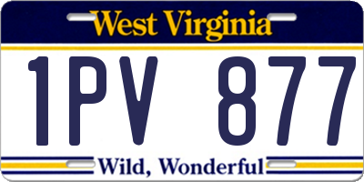 WV license plate 1PV877