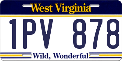 WV license plate 1PV878