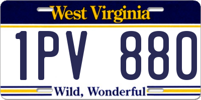WV license plate 1PV880