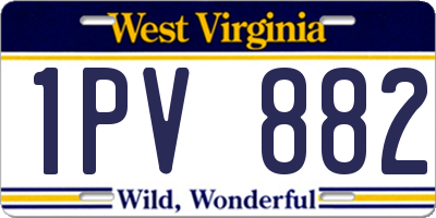 WV license plate 1PV882