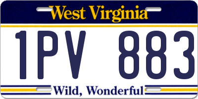 WV license plate 1PV883