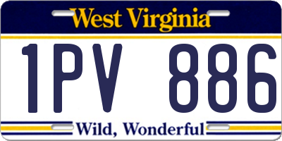 WV license plate 1PV886