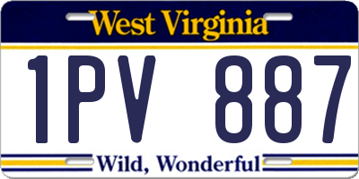 WV license plate 1PV887