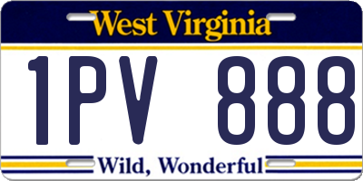 WV license plate 1PV888