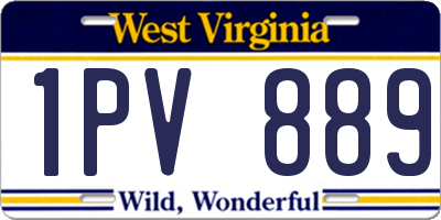 WV license plate 1PV889