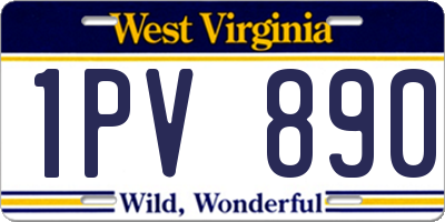 WV license plate 1PV890
