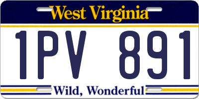 WV license plate 1PV891