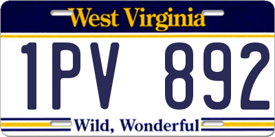 WV license plate 1PV892