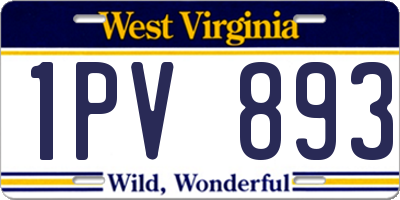 WV license plate 1PV893