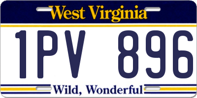 WV license plate 1PV896