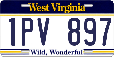 WV license plate 1PV897