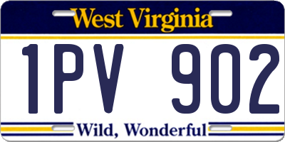 WV license plate 1PV902
