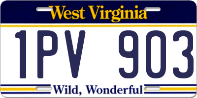 WV license plate 1PV903