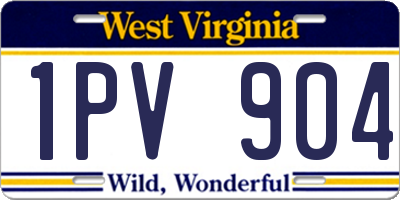 WV license plate 1PV904