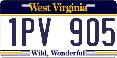 WV license plate 1PV905