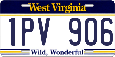 WV license plate 1PV906