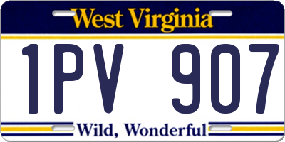 WV license plate 1PV907