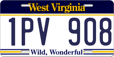 WV license plate 1PV908