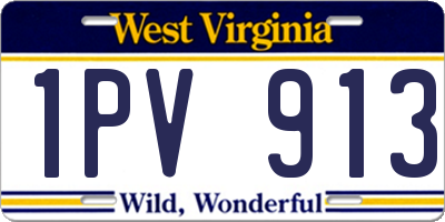 WV license plate 1PV913