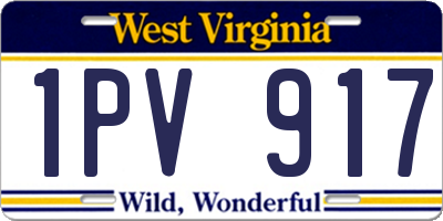 WV license plate 1PV917