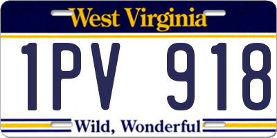 WV license plate 1PV918