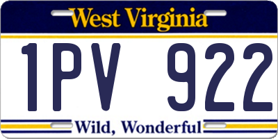WV license plate 1PV922