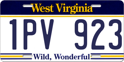 WV license plate 1PV923