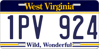 WV license plate 1PV924