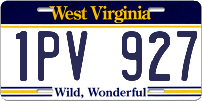WV license plate 1PV927