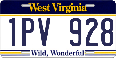 WV license plate 1PV928