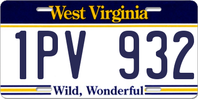 WV license plate 1PV932