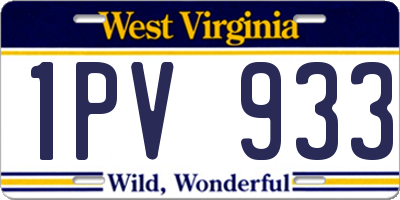 WV license plate 1PV933