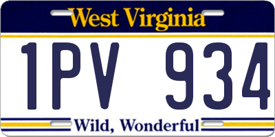 WV license plate 1PV934