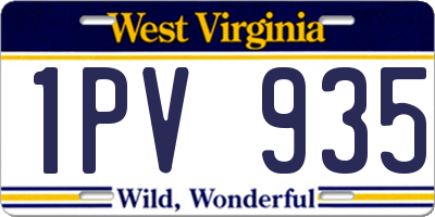 WV license plate 1PV935