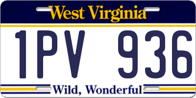 WV license plate 1PV936